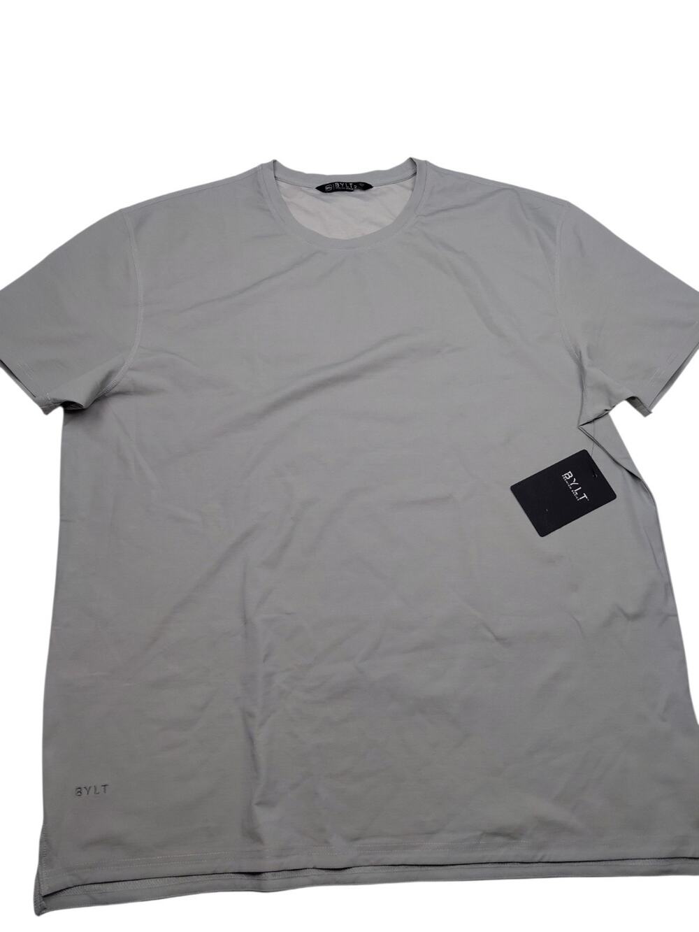 BYLT Premium Basics Shirt Mens Size XXL White Lux Relaxed Split Hem Pocket Tee